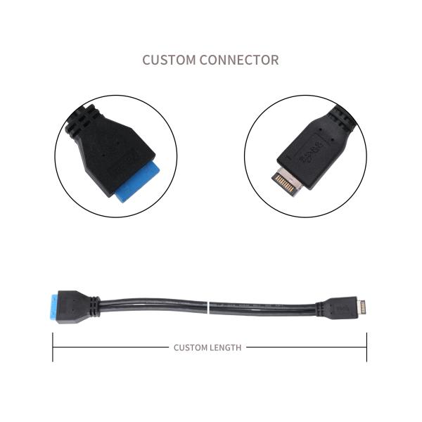 USB 3.1 Type-E Male To IDC20P Computer Motherboard Power Cable Male Adapter Cable 20 Pin Extension Cable OEM / ODM