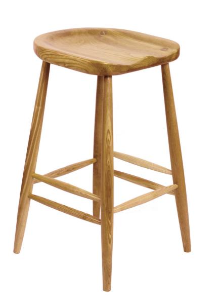 Northern Nature Wooden Round Bar Stools For Party / Kitchen , Commercial Bar Furniture