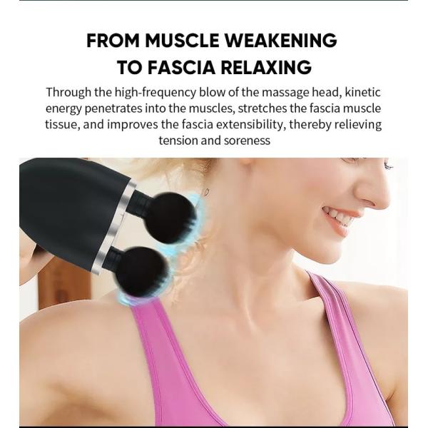 Пистолет для массажа мышц Ударный массажер для глубоких тканей Пистолет для спортсменов Обезболивающая терапия и релаксация