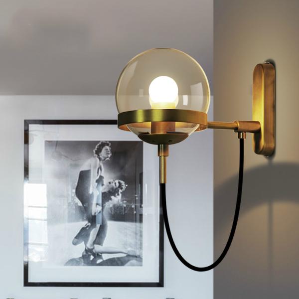 Industrial Vintage Glass Hotel Bedroom Wall Bedside Lamp