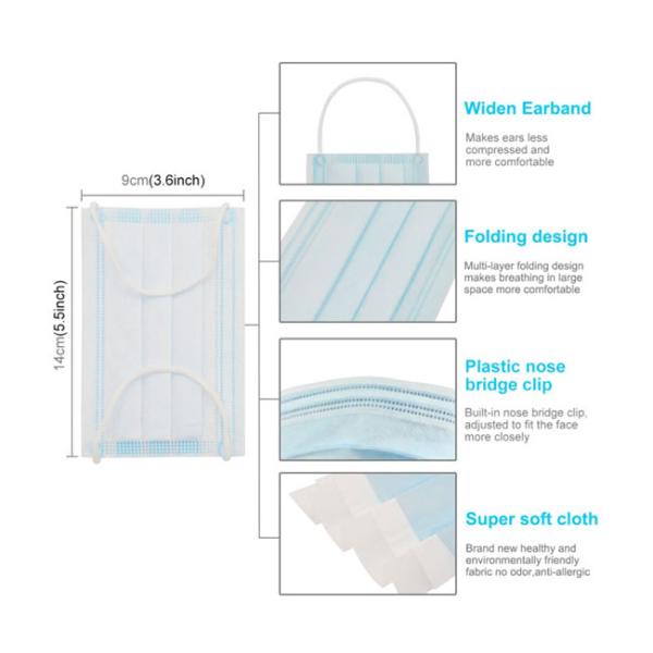 Breathable Children'S Disposable Face Masks Easy Wear PP Nonwoven Material