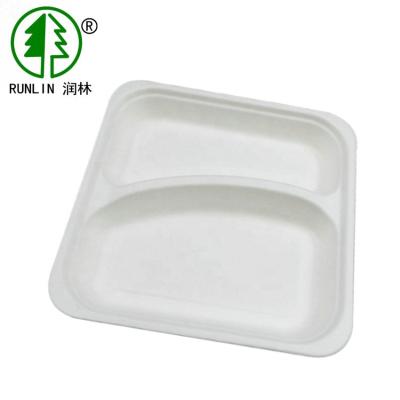 120 compartimento descartável das bandejas 2 do alimento do bar do bagaço Compostable do grau