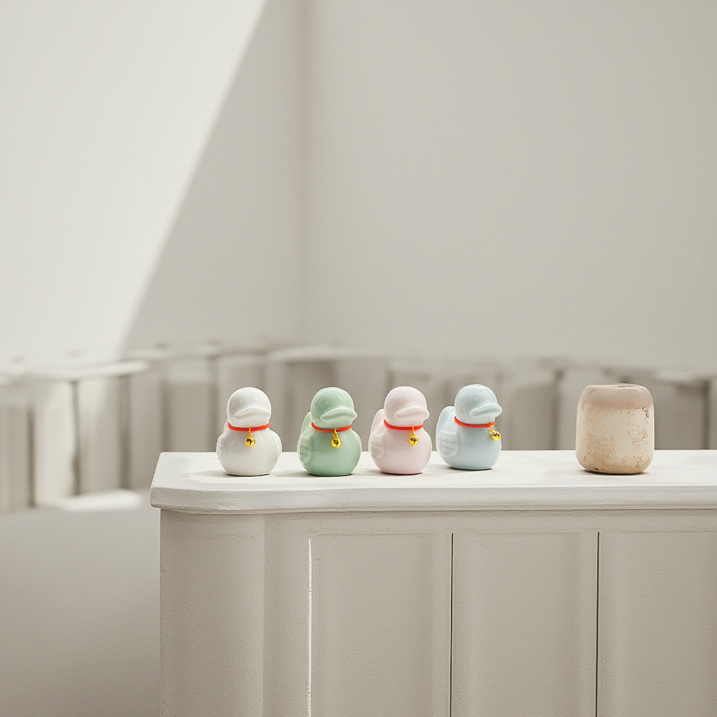 Green Duck Personalized Ceramic Animal Gifts for Desk Decor