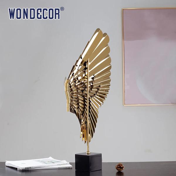 Décoration d'art métallique abstrait Des ailes d'ange Sculpture en acier inoxydable