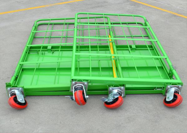 Folding Stackable Wire Mesh Storage Cages , Roll Cage Trolley For Transport