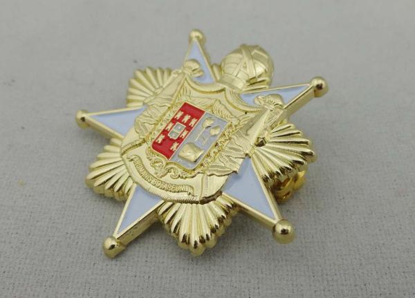 3D Die Casting Soft Enamel Pin , Zinc Alloy Gold Plating Brooch On Back Side