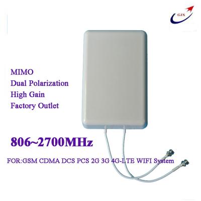 Cross Polarized mimo antenna 806~2700MHz 2G 3G 4G lte antenna cellular high gain panel antenna N-Female SMA