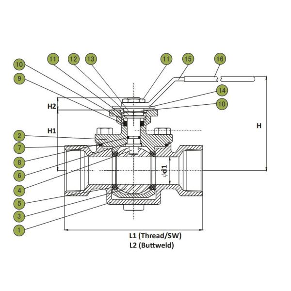 Stainless / Carbon Steel Direct Mount Top Entry Ball Valve 800 WOG PN55