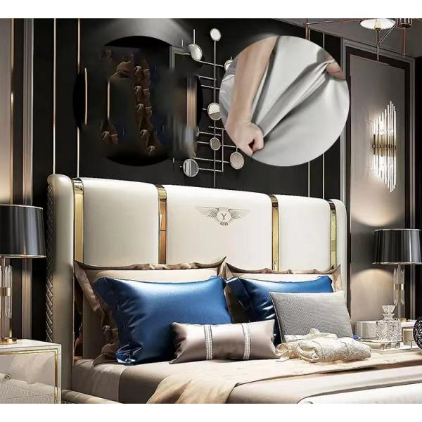 Quadro feito sob encomenda da cama da madeira maciça do couro da mobília do quarto do hotel para a casa da casa de campo do hotel