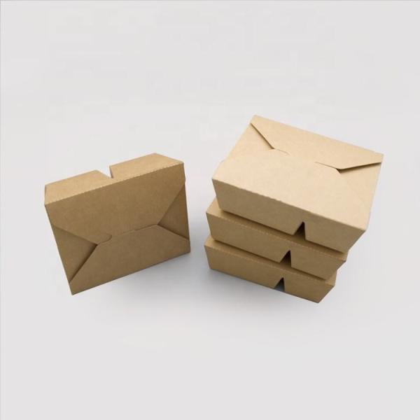 #8 Hot Sale Food Grade Takeway Food Box Printed Kraft/Bamboo Paper Lunch Box Take Away Lunch Packing Boxes