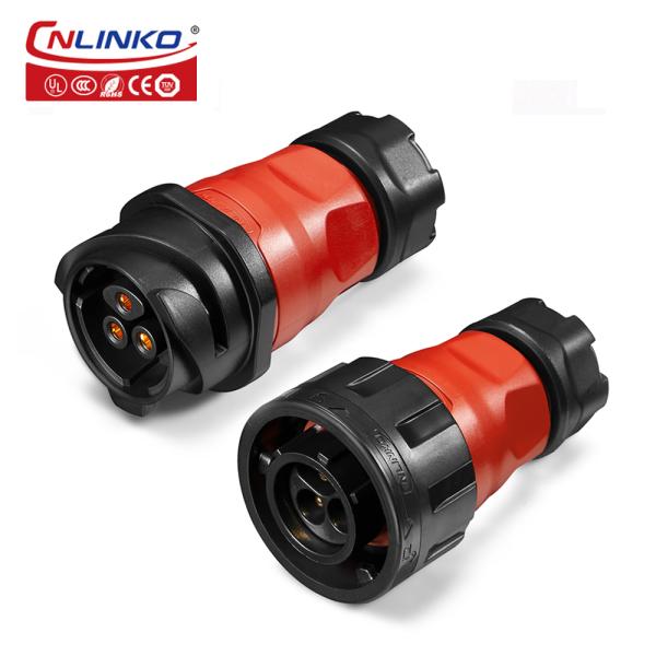 Cnlinko YM 24 3 Pin Plastic Circular Single Hole Waterproof Aviation Plug Connector Plastic Single Hole Male and Female Socket
