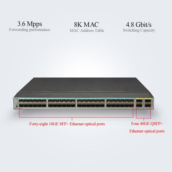 128 Mpps Cloudengine 6800 Tor Switch 8K MAC 4.8 Gbit/S CE6810-48S4Q-LI