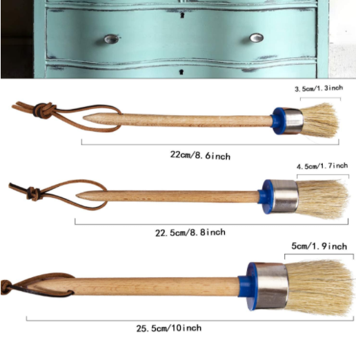 Epoxy Glue Chalk Paint Brush Set 3Pcs For Furniture Natural Bristle Painting