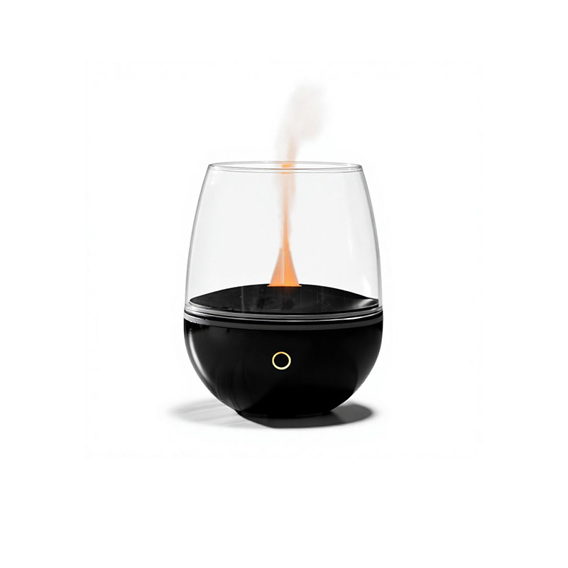 Factory Customized Room Direct Sale Fire Flame Glass Aromas Diffuser Air Essential Oil Ultrasonic Humidifier