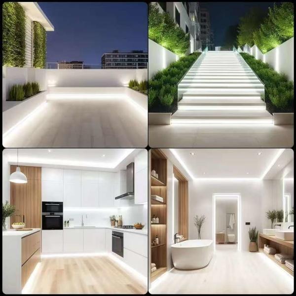 16.5FT / 5 Meter Sistema de canal de silicona sin mancha LED tubo flexible con recubrimiento blanco lechoso vía más ancha para 12mm LED resistente al agua luz de banda USC7 WW