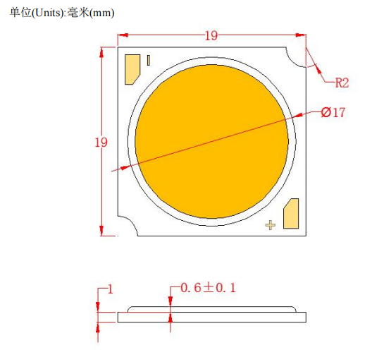 обломок приведенный УДАРОМ 4000k 3000k 6500k 2700-1500K 19x19MM высокое Effeciency 25w 35W-50w
