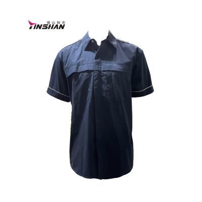 Verão Unisex Adultos Vestuário de trabalho de algodão azul com logotipo personalizado