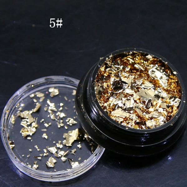 Japanese Manicure Ultra-thin Foil Platinum Powder Laser Glitter Nail Foil Flakes for a Luxurious and Eye-catching Design