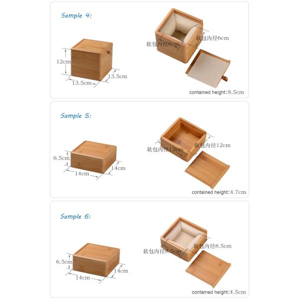 Multi Compartments Tea Bag Organizer Wooden Box with Bamboo and Polyester Construction