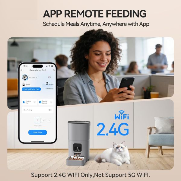 Large Capacity Pet Dispenser App Remote Timed Feeding Privacy Protection