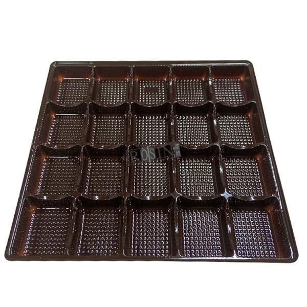 Custom 20 Cavity Plastic Chocolate Packaging Brown Chocolate Plastic Tray Packaging