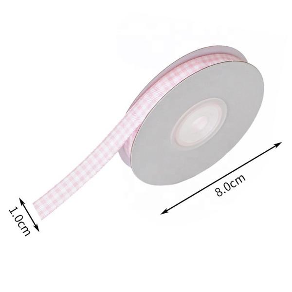 Jacquard 10mm Plaid Ribbon Wired Burlap Ribbon in Various Colors for and Customizable