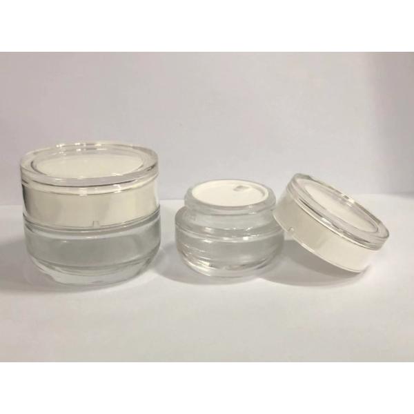 Soins de la peau cosmétiques en verre de bouteilles de pot réutilisés par rond et de lotion empaquetant la peinture et le Silkscreen d'OEM pour le maquillage