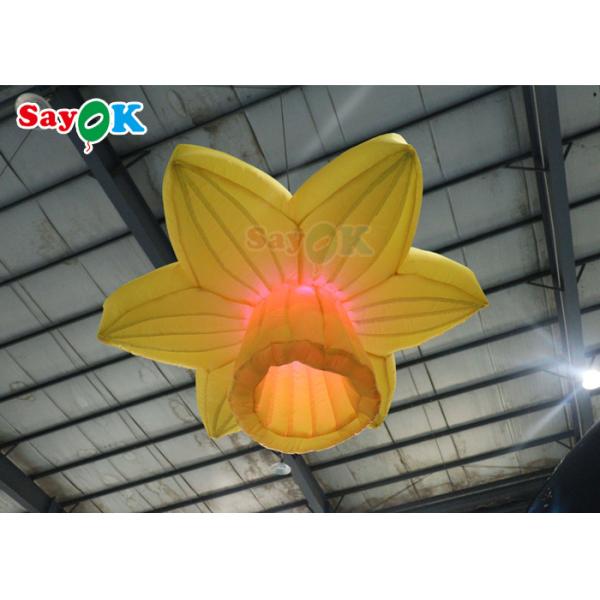 Flores inflables color de rosa colgantes de la decoración de la iluminación del amarillo el 1.0m con el LED