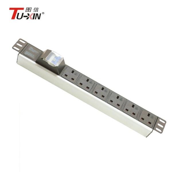 UK Plug Rack Mount Pdu Power Distribution Unit 250VAC 50 / 60HZ 15A Aluminum Alloy