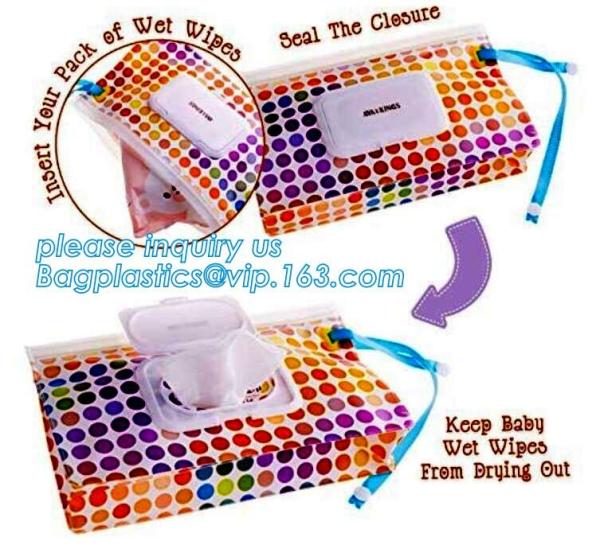 Colorful printing eva wet baby tissue paper bag, Customized EVA eco-friendly baby tissue gusseted wet wipes packaging ba