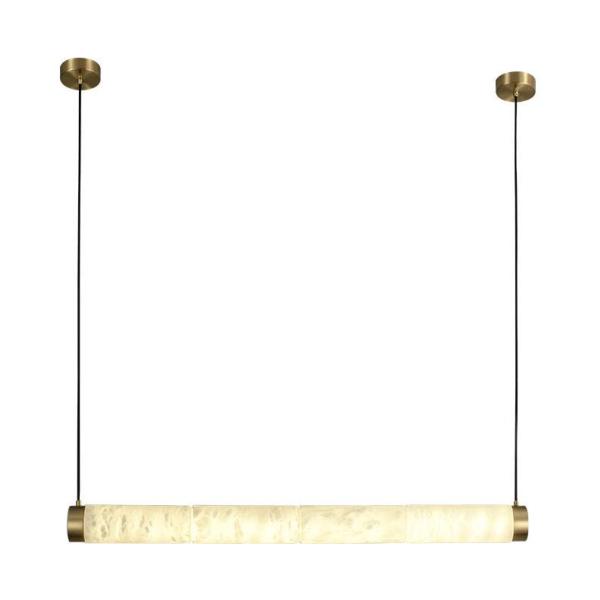 Современный минималистский дизайнер творческий длинный цилиндр натуральный алабастр висячие огни роскошные светодиодные рестораны бар декорация алабастровые огни