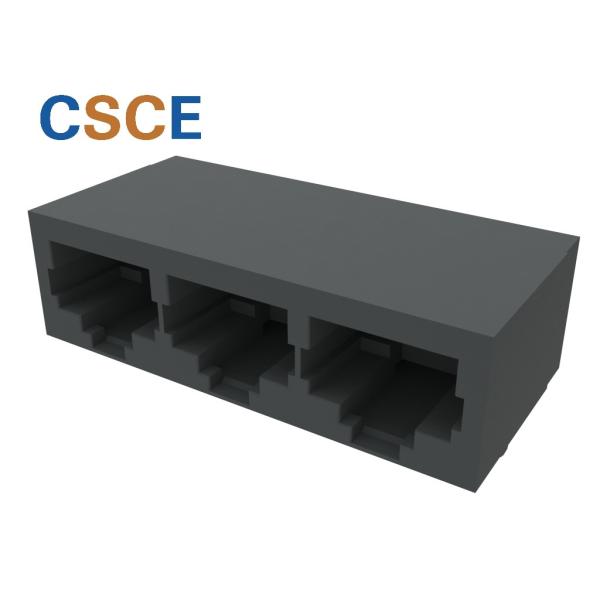 1*3 Port RJ45 Network Jack / Female 8P8C RJ45 Connector Gray Color