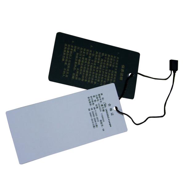 2 Tags Black / White Clothing Hang Tags For Leather Bags 120* 60 mm