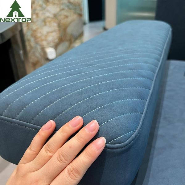 OEM Hotel Lobby Furniture Interior Modular Sofa Nubuck Fabric Circle Corner With Metal Frame