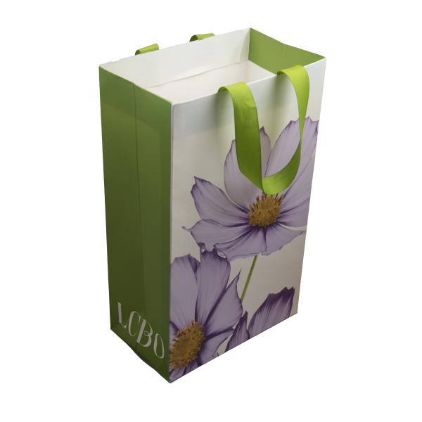 Reusable Laminated Handled Shopping Gift Paper Tote Bag With Logo Custom Printed