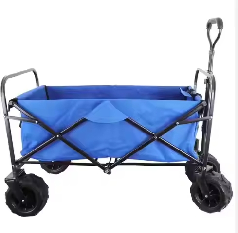 Mesh Platform Four Wheel Folding Wagon Cart Industrial For Grocery Shopping