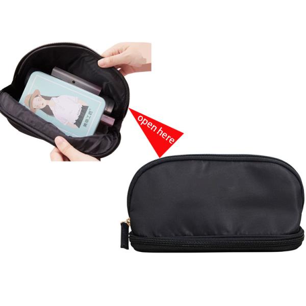 Brush bag and makeup bag 2 in one women's small portable travel set storage bag
