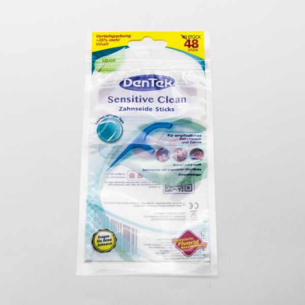 Bolsa de embalaje de plástico de diseño de tamaño personalizado de material laminado con impresión de logotipo para embalaje de hilo dental al por mayor.