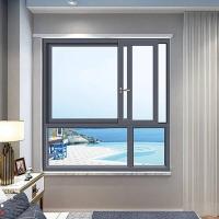 Customized Double Glazing Black Frame Aluminium Sliding Sash Windows with Stainless Steel Hardware Design