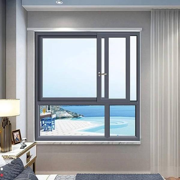 Customized Double Glazing Black Frame Aluminium Sliding Sash Windows with Stainless Steel Hardware Design