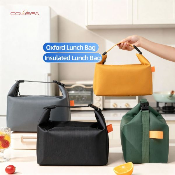 Oxford Fabric Minimalist Buckle Insulated Lunch Bag Picnic Day Carrier Thickened Waterproof Oil-Resistant Insulated Bag in Stock