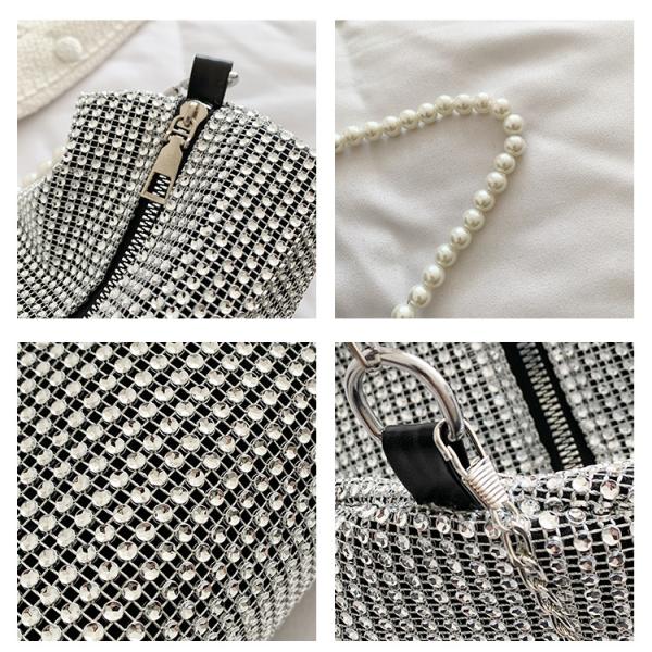 Small Bling Diamond Crossbody Handbag with Leopard Pattern and Newest Fashion Style