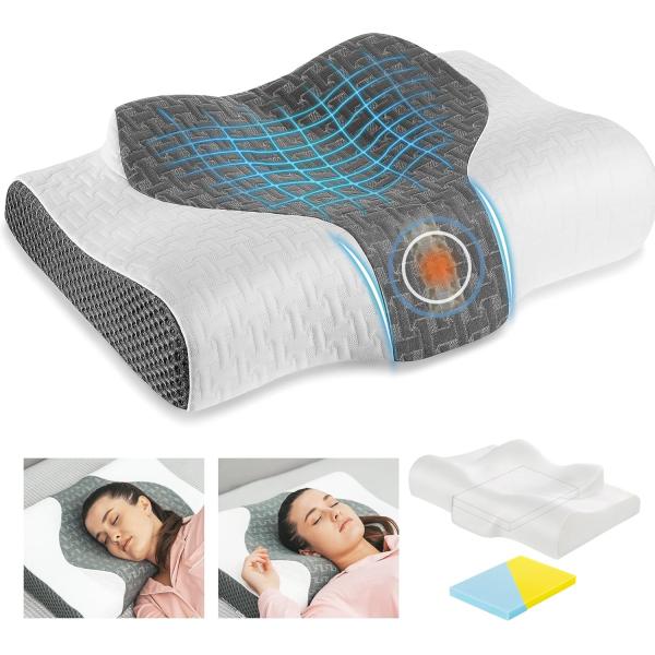 Cervical Memory Foam Pillow 2 in 1 Contour Orthopedic Support Pillows for Neck Pain Customized Color