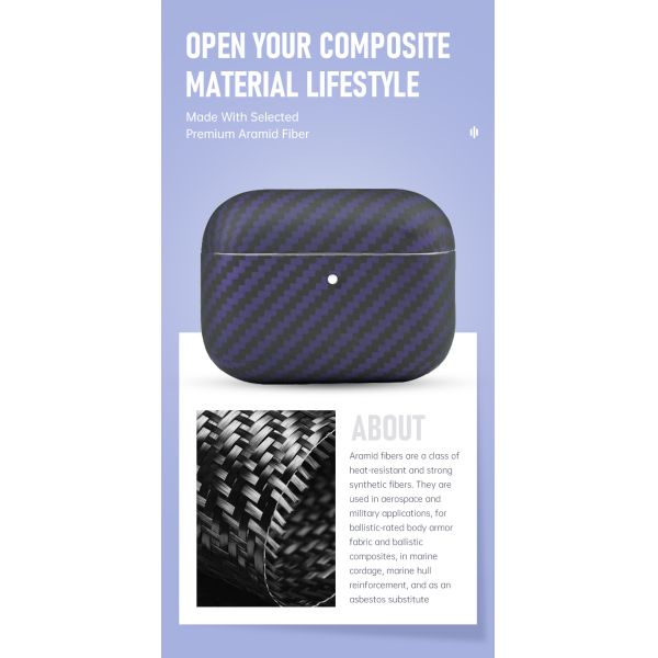 Shockproof Carbon Aramid Fiber Earphone Case for AirPods Pro 3