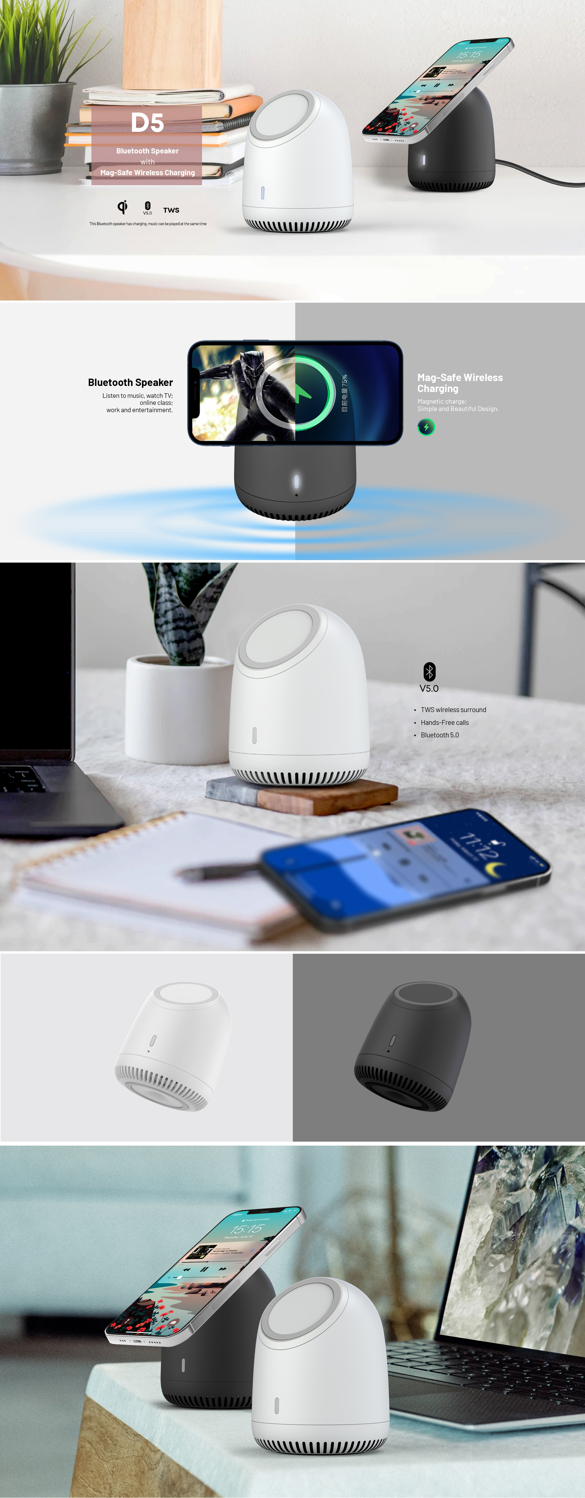 частота материалов 100Hz ABS заряжателя диктора 15W Bluetooth беспроводная