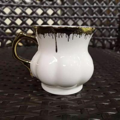 Ceramic Mugs Fashion Coffee Cups Nordic Blank OEM Porcelain White Gold Mug