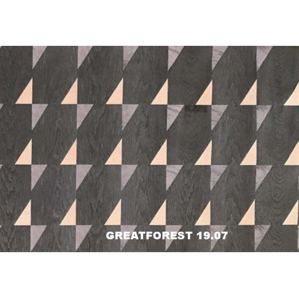 Artistic Parquet Wood Veneer 2500*640mm Handwork Fixed-Shaped Customizable Art Splicing For Wall Paper
