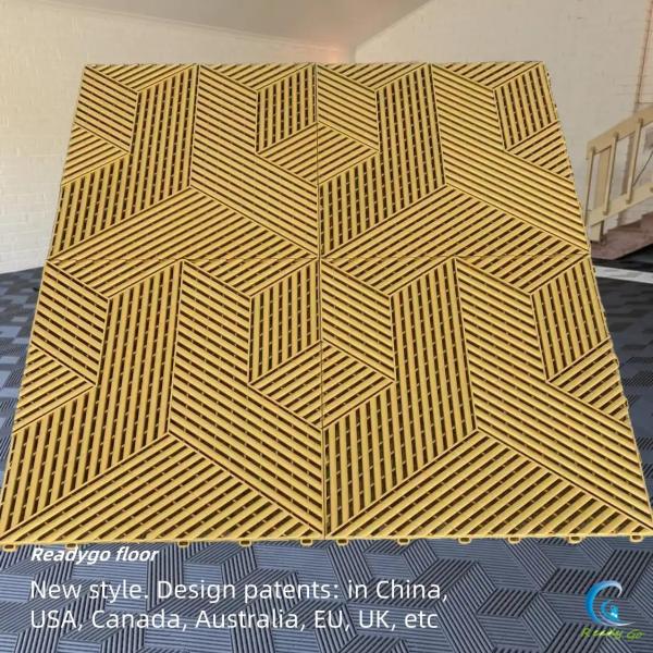 18mm Ribbed Epoxy Garage Floor Tiles Oil Resistant Workshop Flooring Tiles