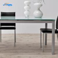 700 mm de largeur élargissable table à manger moderne extensible avec verre Dt-914-110
