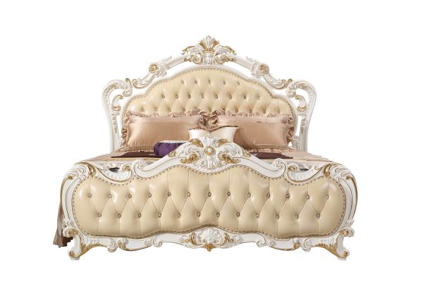 Joyful Ever high end Classic bedroom furniture leather upholstered Headboard Luxury Bed